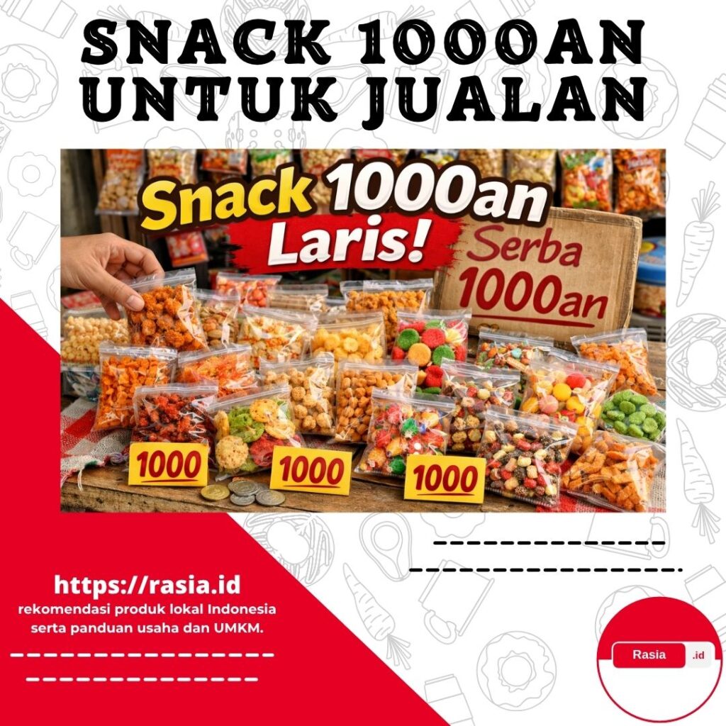 snack 1000an untuk jualan yang lagi laris di warung dengan berbagai jajanan murah kemasan kecil