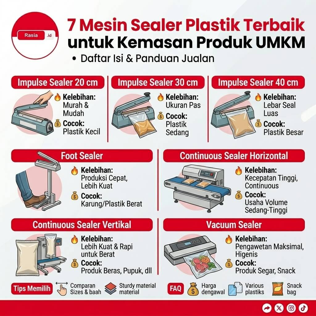 7 Mesin Sealer Plastik Terbaik untuk Kemasan Produk UMKM