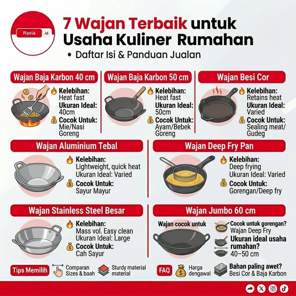 7 Wajan Terbaik untuk Usaha Kuliner Rumahan, Awet & Besar