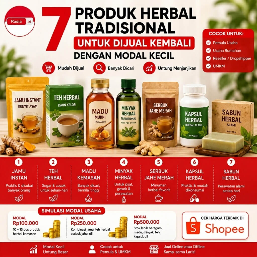 7 Produk Herbal untuk Dijual Kembali dengan Modal Kecil